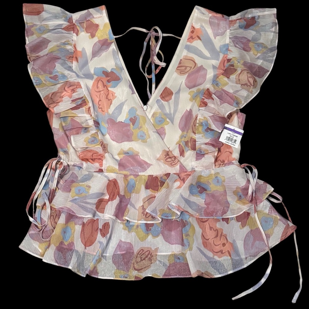 NWOT Ted Baker Rowyn Ruffle Top - Picture 6 of 11